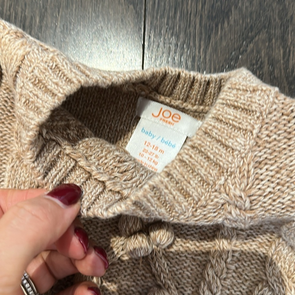 Joe Fresh oatmeal sweater dress 12-18 - Picture 3 of 3